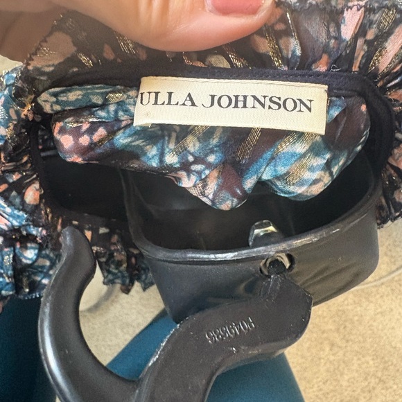 Ulla Johnson Blue and Black Floral Nicola Blouse - Picture 5 of 6